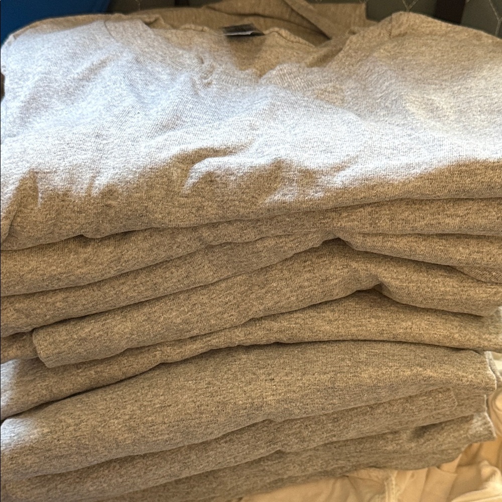 10 Gildan Men's Crewneck T-Shirts in Heather Gray